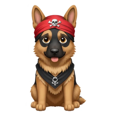 Pirate German shepherd full body  sticker