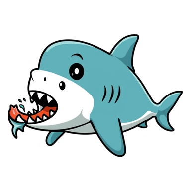 Shark eating person  sticker