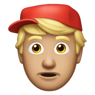 Donald trump emoji with a red cap  sticker