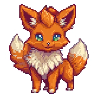 Vulpix Pokemon fox with six tails and orange-red fur sticker