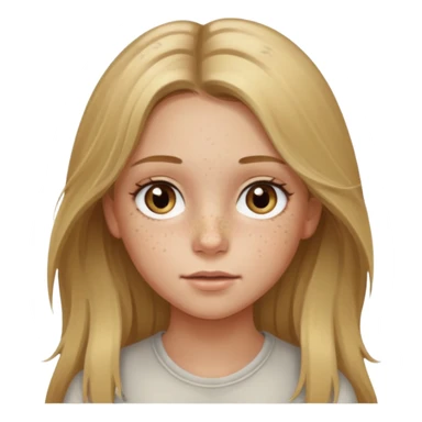 A young girl with long dirty blonde hair and hazel eyes sticker