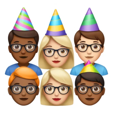 pand with party hats and opticals sticker