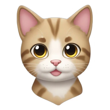 cat big heart eyes in manga style sticker