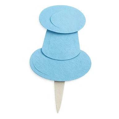 soft pastel miniature push pin icon for planners, blue color sticker