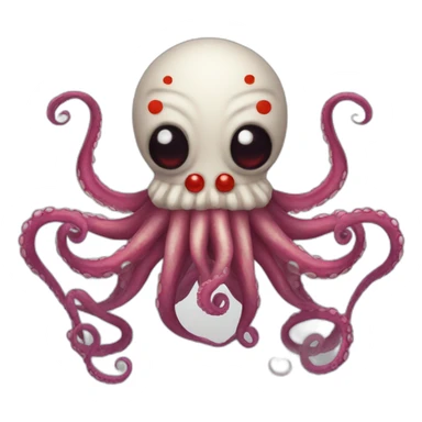 Scary clown octopus sticker