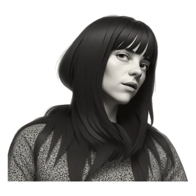 monochrome portrait of a girl sticker