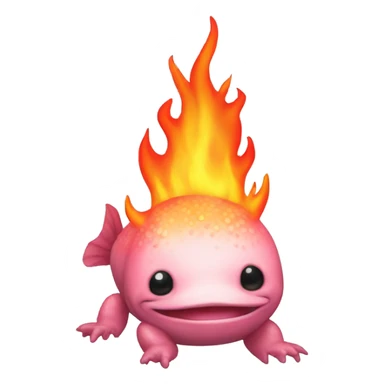 axolotl on fire sticker