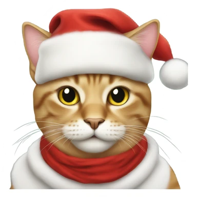 cat as santa sticker