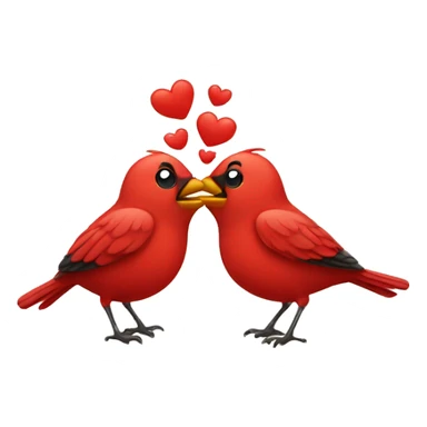 Two red birds kissing  sticker