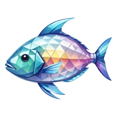 the flat side view of a crystal fish (fictional) sticker