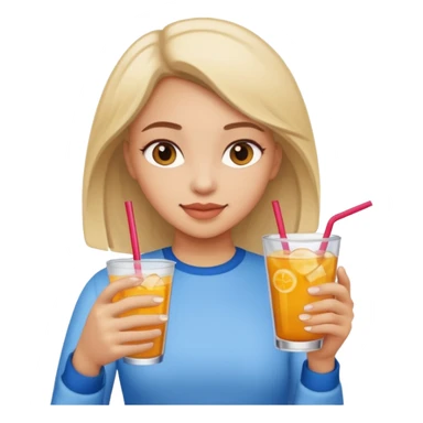 girl with drink  sticker