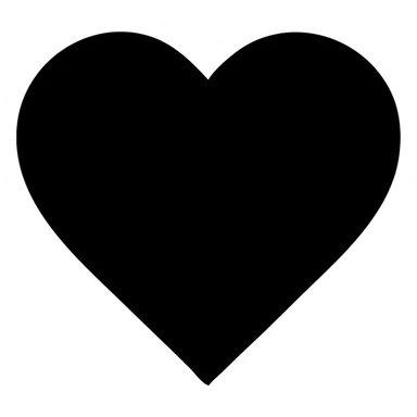 black heart icon with subtle shadow, flat design, minimalistic, easy to recognize sticker