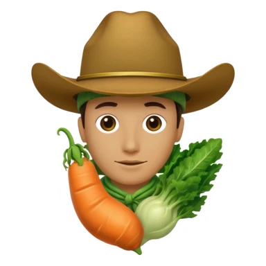 faceless green vegetable with a top cowboy hat sticker