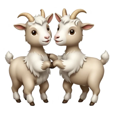 Two white goats dancing sticker