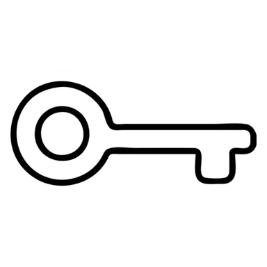 minimal key icon, elegant and modern style, clean lines, black color on white background, suitable for professional presentations sticker