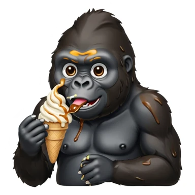Gorilla eating ice cream sticker
