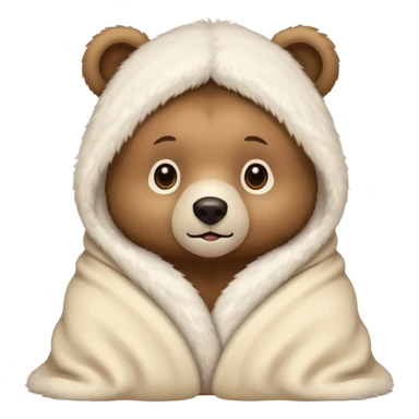winter bear in a cream coloured blanked sticker