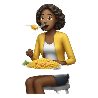 woman eating a lot sticker