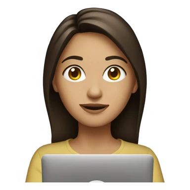 Brunette at the laptop sticker
