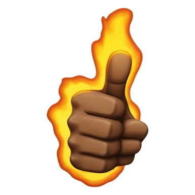 hand made of fire giving a thumbs up sticker