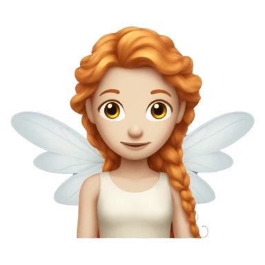 a white skin fairy, long ginger hair and wings sticker
