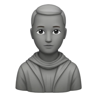 Una persona con la cabeza. De 🗿 pero sin rostro y con la ropa gris sticker