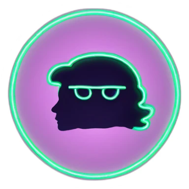 silhouette neon sign sticker