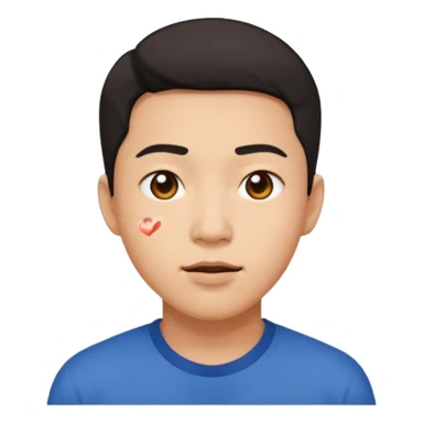 asian man with heart eyes falling down on sidewalk  sticker
