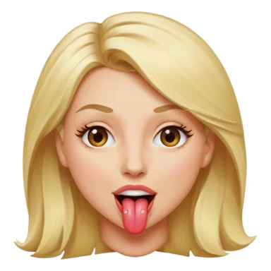 Female, long blonde hair, hazel eyes, winking and poking out tongue  sticker