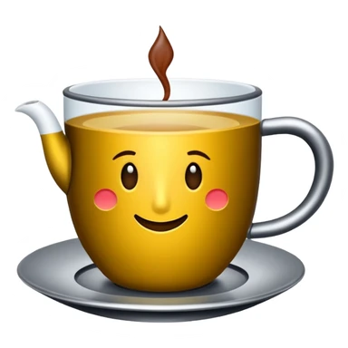 İnce belli kum saati şeklinde bir bardakta tavşan kanı renginde çay içinde de demir bir çay kaşığı  sticker