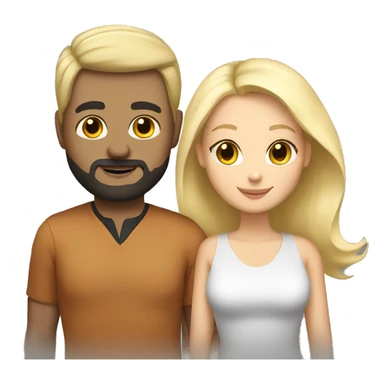 White man black hair, Caucasian woman blonde hair, couple sticker