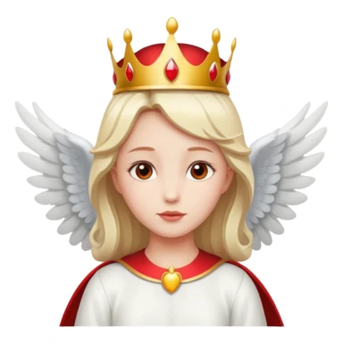 an angel with a red crown on her head, 4 wings sticker