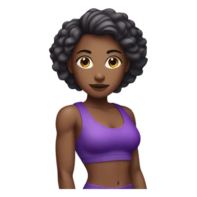 Gym girl with purple outfit  sticker