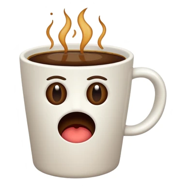 a bad cup of coffee in a plain white cup, looking unappetizing sticker