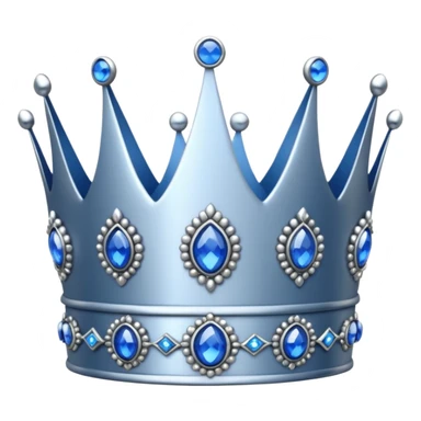 silver crown with blu gems sticker
