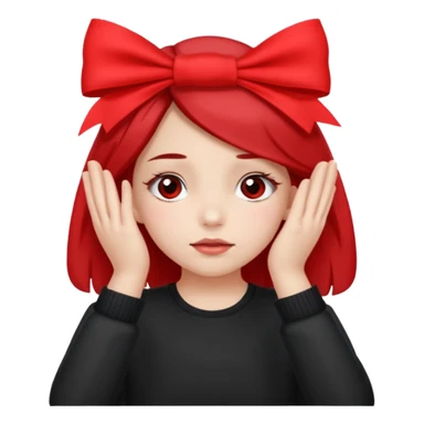 👧🏼🙈🎀🚩 sticker