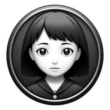 lain inspired monochrome latest follower badge sticker