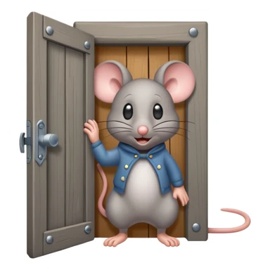 Scared Mouse open Little Door sticker