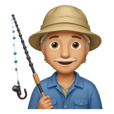 happy fisherman sticker