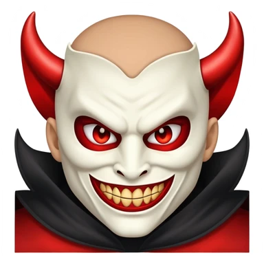 masked man, evil, devil smile sticker