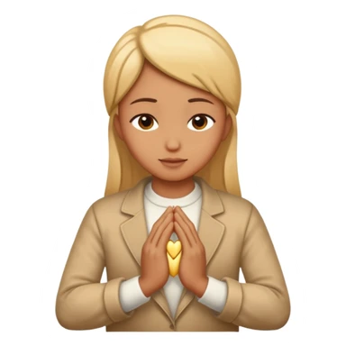hands folded in prayer with a heart of gold sticker