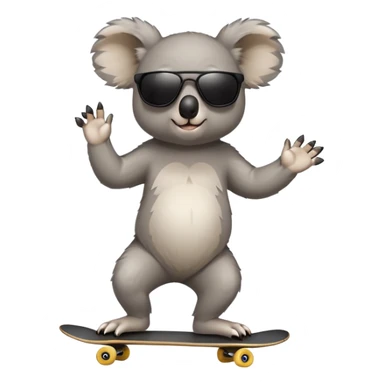 anthropomorphised koala in skater-style clothing wearing dark sunglasses walking upright sticker