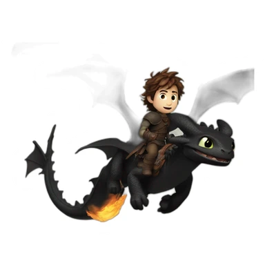 Hiccup flying on a dragon toothless sticker