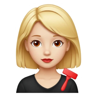  girl with blonde hair and red color hairclip sticker