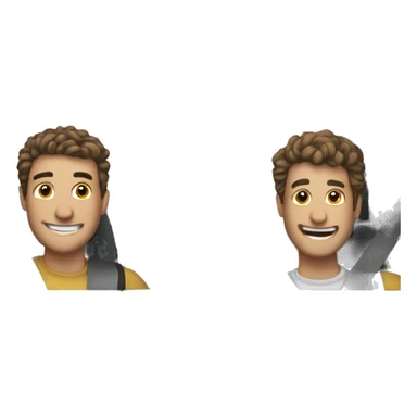 2 guys smiling looking out the back window of a car sticker