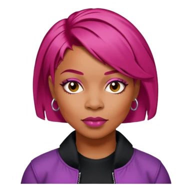 Tionne T-Boz Watkins with short magenta red hair sticker