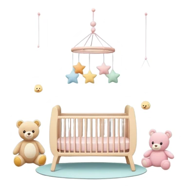 baby room, Nursery with pastel walls and hanging mobile sticker