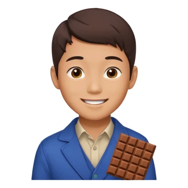 a pretty male bratz asian boy smiling with chocolates sticker