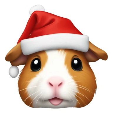 guinea pig wearing christmas hat  sticker