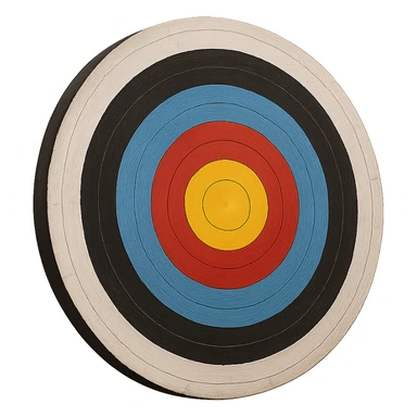 realistic archery target with concentric rings, no background sticker